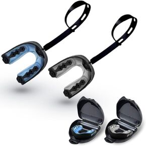 Football Mouth Guard, 2Pcs Football Mouthpiece Sports Mouth Guard Football Mouthguards Youth Football Mouth Guard with Strap Mouthguard for Boxing, Lacrosse and Hockey & for Youth Athletes