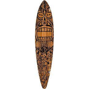 Pin Tail Skatebaord Deck with Tiki Man Graphic Design - Long Board Deck for Adults and Teens with Printed Graphic, Deck Size 44"x 9.5"