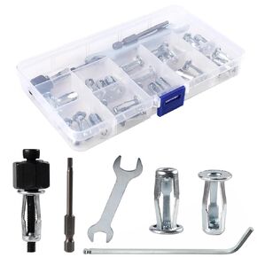 M4 Jack Nuts with Installation Tool Threaded Insert Petal Nuts Expansion Nutserts Hollow Wall Anchors for Thin Soft Wall Plastic Polywood Pressboard Hardboard