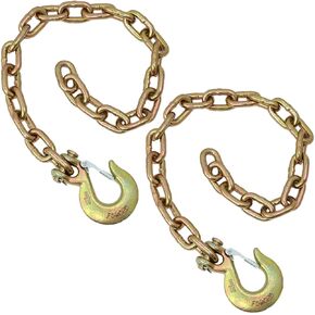 Boxer Trailer Safety Chain 5/16" x 35" 2 Pack - Grade 70 Transport Chain with Clevis Hook