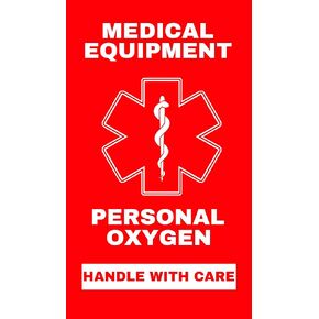 Personal Oxygen Medical Alert Equipment Luggage TSA Tag - Handle with Care, DOT and ACAA regulations (MELT-120) Quantity (1)