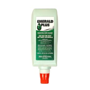 Emerald Plus Hand Soap - Industrial Hand Cleaner | Heavy Duty Detergent & Pumice Shop Soap | Dissolves Grease, Oil, Tar, Paint | Lemon Scent | Moisturizing | 3.55 L (1 Count)