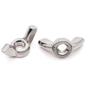 Glvaner M12-1.75 Wing Nuts, Thumb Nuts, 304 Stainless Steel 18-8, Hand Twist Tighten Ear Butterfly Nuts, 8 -pack