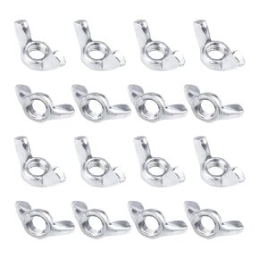 MroMax 10Pcs M6 Butterfly Wing Nuts Carbon Steel Zinc Plated Wing Nuts Silver Hand Twist Tighten Ear Butterfly Nut Fasteners Parts Metric for Mechanical Electronic Furniture Decoration
