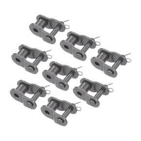 8pcs #40 Chain Offset Half Link Roller - [1/2 Inch Pitch] Carbon Steel Split Links for Machines Equipment 08A Chain Use | 3.96mm Pin