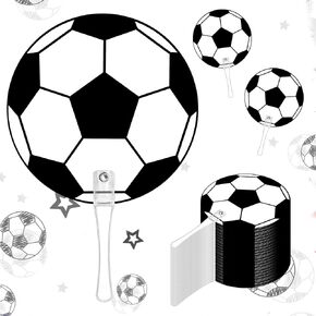 24 Pcs Soccer Party Favors Plastic Round Fans Soccer Handheld Fans Soccer Gifts for Soccer Sports Birthday Party Supplies (Soccer)