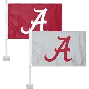 FOCO Alabama Crimson Tide NCAA 2 Pack Solid Car Flag