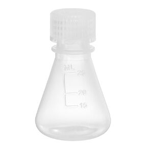 PATIKIL Erlenmeyer Flask, 25ml Narrow Mouth Graduated Flasks Plastic Flasks with Printed Graduation for Lab Experiment Chemistry Science Study