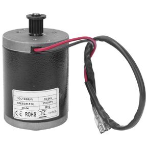 Wheel Brush Motor, DC 24V 100W Aluminum Alloy Motor Pulley Synchronizing Electric Motor with Metal Belt for Bike Scooter 6812