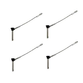 4PIECES of Stainless Bimini top 3/16" Pull pins, Usable Length 1"(25mm), Total length 1-1/2"(39mm) Marine Hardware