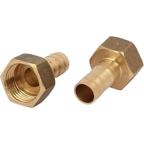 uxcell 3/8BSP Female Thread 10mm Hose Barb Brass Tubing Coupler Connector Fitting 2pcs