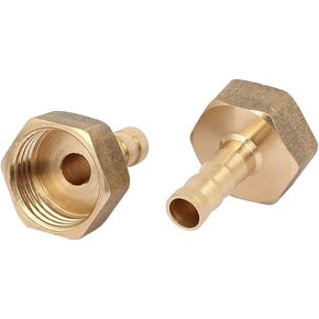uxcell 1/2BSP Female Thread 8mm Hose Barb Brass Tubing Coupler Connector Fitting 2pcs