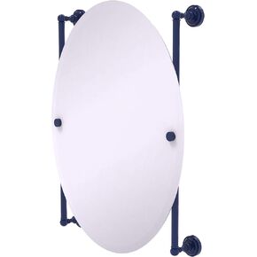 Allied Brass DT-27-91-MBL Dottingham Collection Oval Frameless Rail Mounted Mirror, Mediterranean Blue