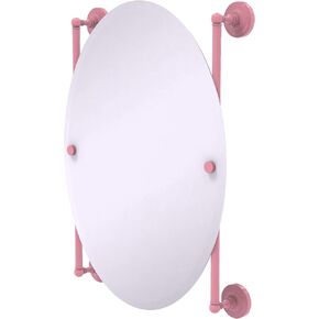 Allied Brass PR-27-91-PNK Prestige Regal Collection Oval Frameless Rail Mounted Mirror, Pink