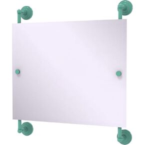 Allied Brass PQN-27-93-SFG Prestige Que New Landscape Rectangular Frameless Rail Mounted Mirror, Sea Foam Green
