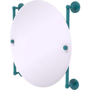 Allied Brass P1000-27-90-GLT Prestige Skyline Collection Round Frameless Rail Mounted Mirror, Glokzin Teal