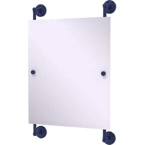 Allied Brass QN-27-92-MBL Que Rectangular Frameless Rail Mounted Mirror, Mediterranean Blue