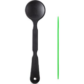 Eye Occluder, Single Ended Paddle Occluder with Mini Hand Pointer Stick for Eye Exam, Black Plastic Long Handle