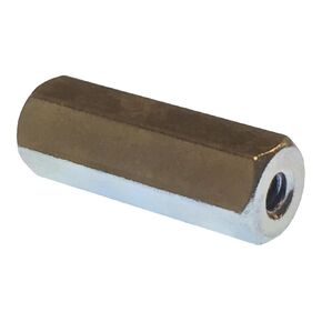 Hex Standoff, Brass, Female, Zinc Plated, 4-40 Screw Size, 0.187" OD, 0.25" Length, (Pack of 10)