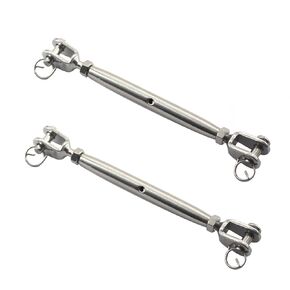 2Pcs 304 Stainless Steel Rigging Screw Jaw Closed Body M12, Medifier Turnbuckle, Tensioner
