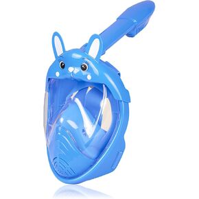 Kids Full Face Snorkel Mask, Snorkeling Gear for Kids, with Anti-Leak&Anti-Fog Breathing System, Snorkel Set for Ages 6-14