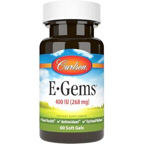 Carlson Labs E-Gems Natural Vitamin E, 400 IU, 60 Softgels