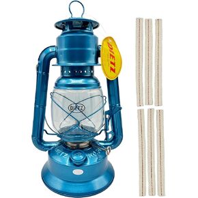 Light of Mine | Dietz Little Wizard # 30 Oil Burning Lantern | Kerosene Oil Lamp | Camping Lantern with Wick (Blue)