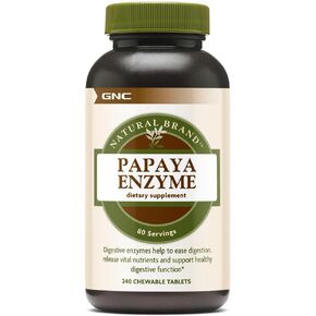 GNC Natural Brand Papaya Enzyme, 240 Tablets, Supports Healthy Digestive Function