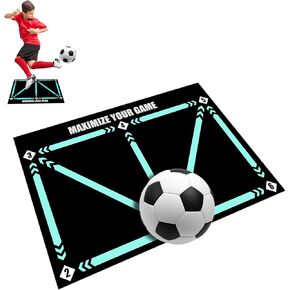Football Footstep Training Mat, Soccer Training Mat, Soccer Train Mat for All Levels, Agility Footstep Training Mat, Non-Slip Silent Equipment for All Ages to Improve Speed, Strength and Coordination