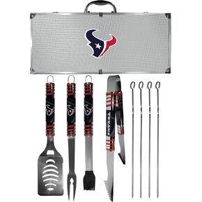 NFL Siskiyou Sports Fan Shop Houston Texans Steel Tailgater BBQ Set w/Case 8 piece Gray