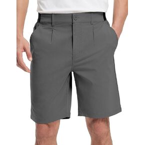 TBMPOY Mens Work Dress Shorts Golf Stretch Waistband Summer Pleated Casual Business Dressy Short for Men with Pockets