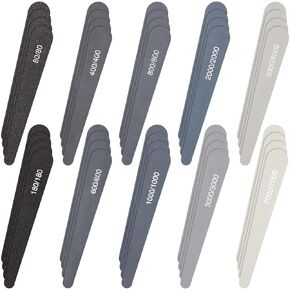 Honoson 40 Pcs Polishing Sticks Sanding Sticks for Plastic Models Metal Wood Buffing Sanding Tools Sandpaper Sanding Polishing Accessories Mini Finger Sander (Double Angle Shape)