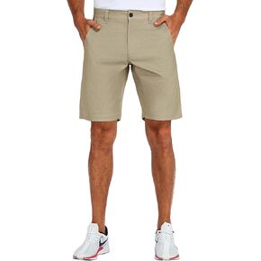 PULI Mens Golf Dress Shorts 10 Inch Inseam Casual Flat Front Summer Hiking Shorts with Pockets