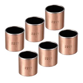 6pcs 2225 Sleeve Bearings - [22mm Bore Dia x 25mm OD x 25mm Length] Wrapped Oilless Bushings for Sliding Movements of Machinery Use