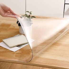 ZIJINJIAJU واقي غطاء طاولة شفاف كريستالي 1.5 مم 23.6 × 48 بوصة PVC مفرش طاولة من الفينيل لطاولة القهوة، طاولة غرفة الطعام، مكتب مكتب شديد التحمل مقاوم للماء لحماية سطح الطاولة in Kuwait