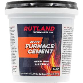 Rutland Furnace Cement, High Temp Cement for Metal & Masonry, 16 oz, Black