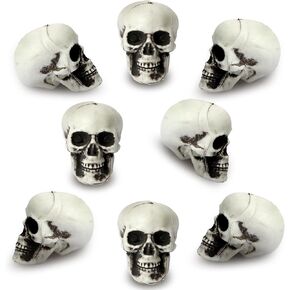 KatchOn, Mini Skulls Halloween Decor - Pack of 8 | Small Skulls Halloween | Small Skull Heads for Skull Decorations Halloween | Mini Skull Heads Decor Halloween | Tiny Skulls for Halloween Decorations