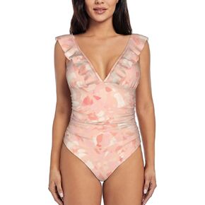 Women's Ruffle One Piece Swimsuit Macarone Color,Sugar Paper Texture Women's Summer Sexy One-Piece V-Neck Swimsuit in Saudi Arabia