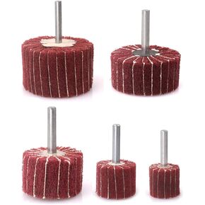 عجلة رفرف كاشطة، عجلات دوارة مثبتة على ساق 1/4 بوصة غير منسوجة للصنفرة واللمسة النهائية، 120 حبيبة - 5 قطع in Kuwait