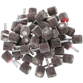 100 Pcs 1/4" Sanding Wheel Abrasive Flap Wheel Sander Grinding Wheel for Drill 80 Grit Aluminum Oxide Cylindrical Shape Flap Wheels for Removing Polishing