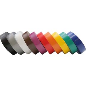 AMMO AP-10960 حزمة من 10 أشرطة كهربائية متعددة الألوان للأغراض العامة، فينيل من الدرجة الصناعية، الطول: 60 قدم، لاصق، عزل حراري للأسلاك الكهربائية، قوة عازلة عالية in Kuwait