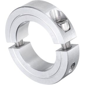 uxcell Double Split Clamp-On Shaft Collar for 1-1/4" Shaft, Two-Piece Clamping Collar, 2-1/16" OD, 1/2" Thickness, Aluminum Alloy Set Screw Split Collar Clamp