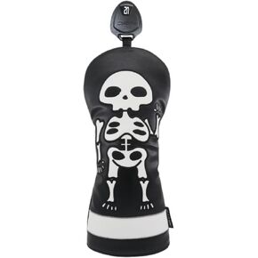 Skull Golf Club Head Covers - 1pc or Set Golf Headcovers - Driver Headcover Fairway 3 Wood Headcover Head Cover Hybrid Headcover (Hybrid)
