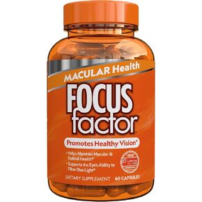 Focus Factor Macular Health Formula (60 Count) - Eye Vitamins for Macular Support - Lutein and Zeaxanthin Supplement with Folate, Vitamin B12, Vitamin C, Vitamin E, Lutemax 2020® - Eye Health Support
