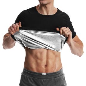 Sauna Shirt Waist Trainer for Men Sweat Vest Workout Gym Versatile Shaper Sweat Enhancer Short Sleeve