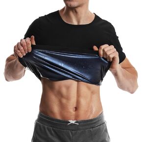 Sauna Shirt Waist Trainer for Men Sweat Vest Workout Gym Versatile Shaper Sweat Enhancer Short Sleeve