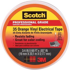 Scotch 35 Color Coding Tape, 3/4 in. x 66 ft. Orange