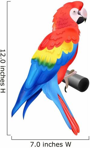 ملصق حائط ملون للببغاء المكاو قابل للتقشير واللصق (12 بوصة ارتفاع × 8 بوصة عرض) WM93206 in Kuwait