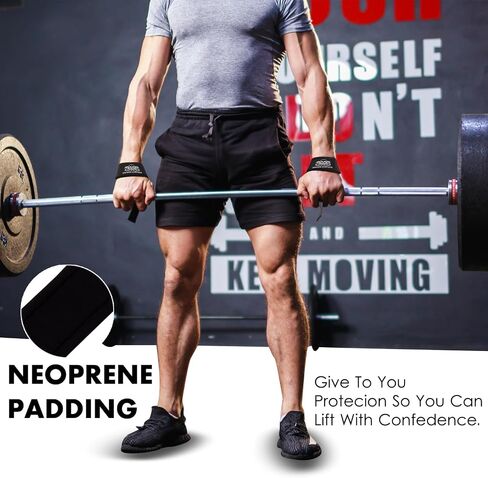 Lifting Straps Gym for Weight Lifting, Wrist Wraps Wrist Straps for Powerlifting, Dead lifting and Strength Training, 24" Cotton Straps with 4" thick Neoprene Padding for Men and Women in Saudi Arabia