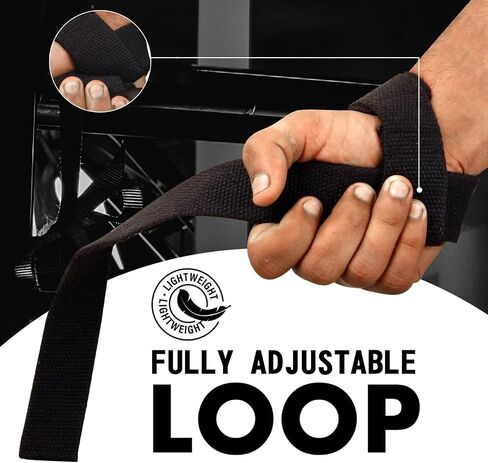 Lifting Straps Gym for Weight Lifting, Wrist Wraps Wrist Straps for Powerlifting, Dead lifting and Strength Training, 24" Cotton Straps with 4" thick Neoprene Padding for Men and Women in Saudi Arabia